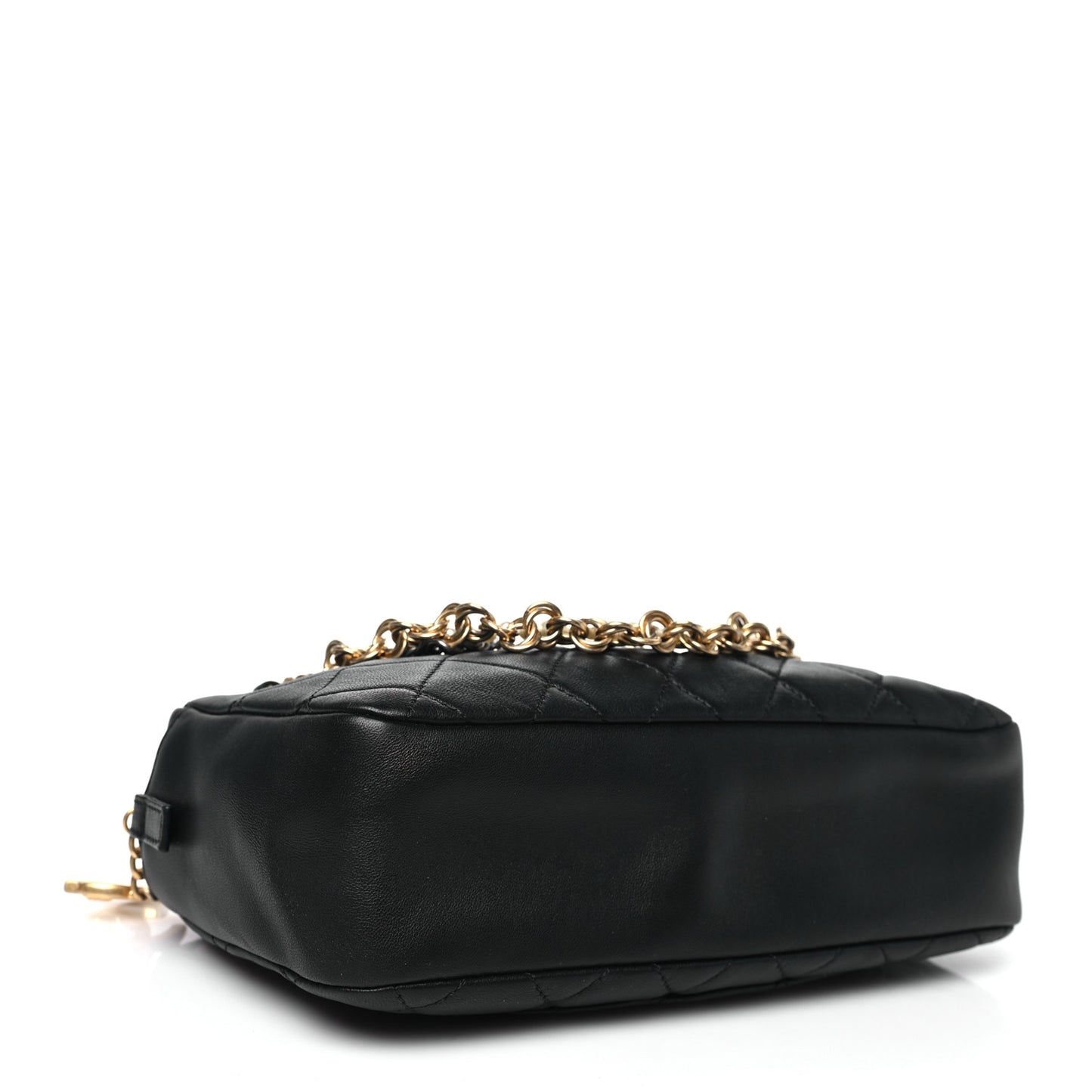 Lambskin Quilted All About Chains Camera Bag Black