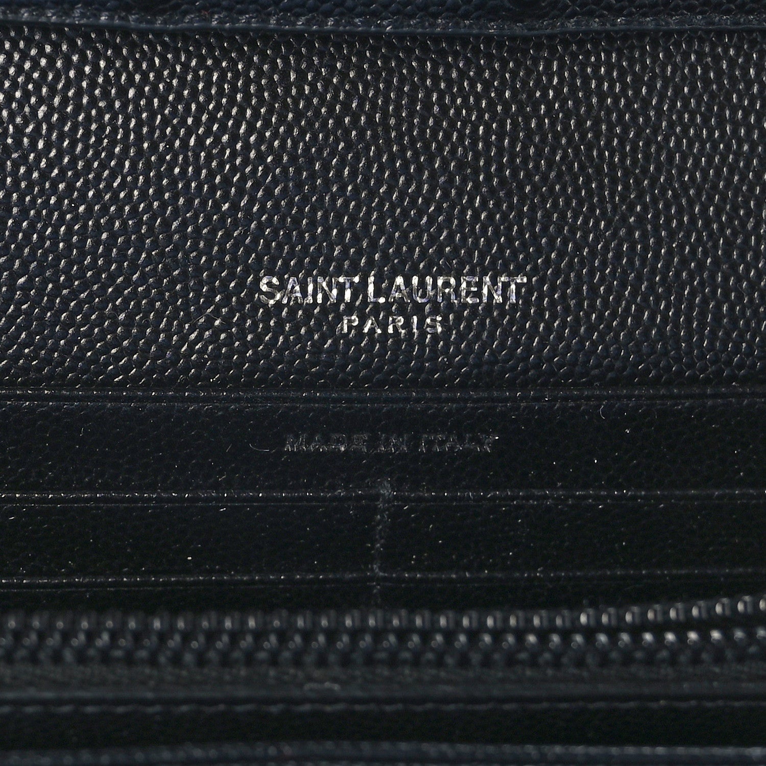 Saint Laurent Grain De Poudre Matelasse Chevron Monogram Monochrome Chain Wallet Black 7 of 9