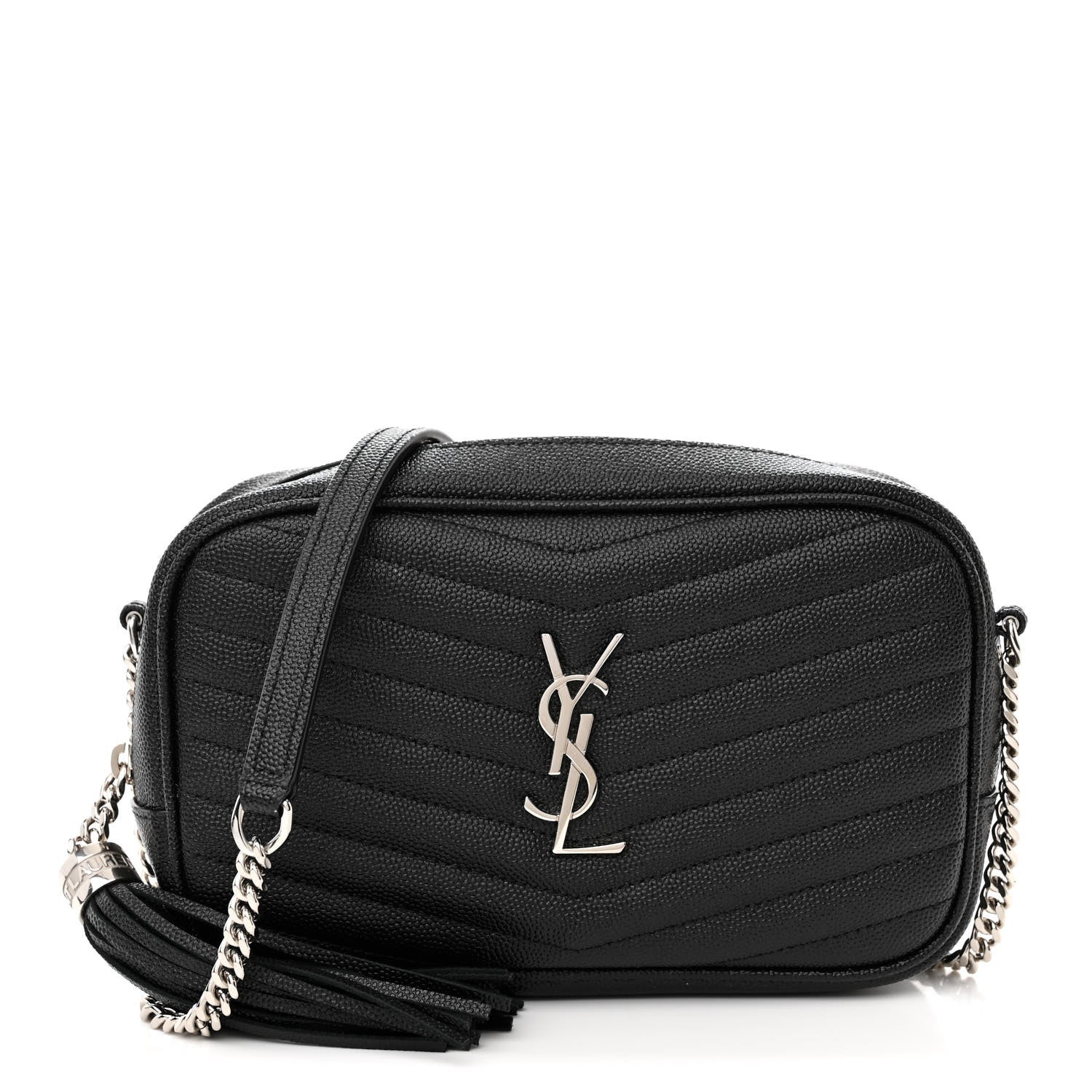 Saint Laurent Grain De Poudre Matelasse Monogram Mini Lou Camera Bag Black 1 of 11