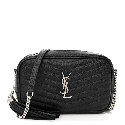 Saint Laurent Grain De Poudre Matelasse Monogram Mini Lou Camera Bag Black 1 of 11