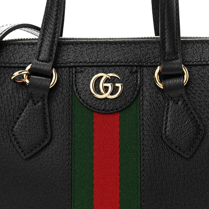 Gucci Textured Calfskin Web Small Ophidia Tote Bag Black 8 of 10