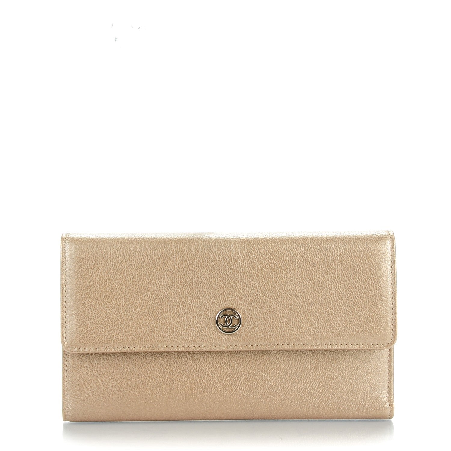 Chanel Metallic Goatskin Large Flap Wallet Gold 1 of 8