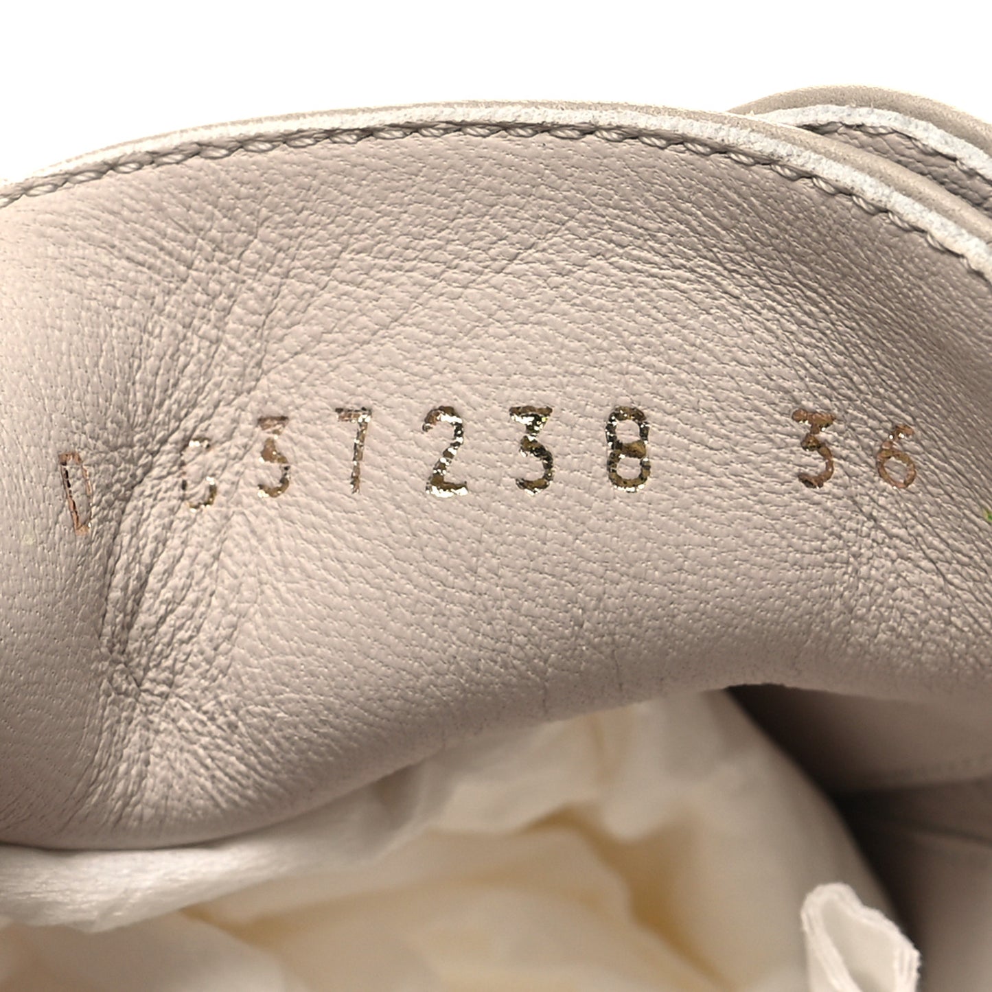 Metallic Lambskin Platform Sneakers 36 Beige Black Gold