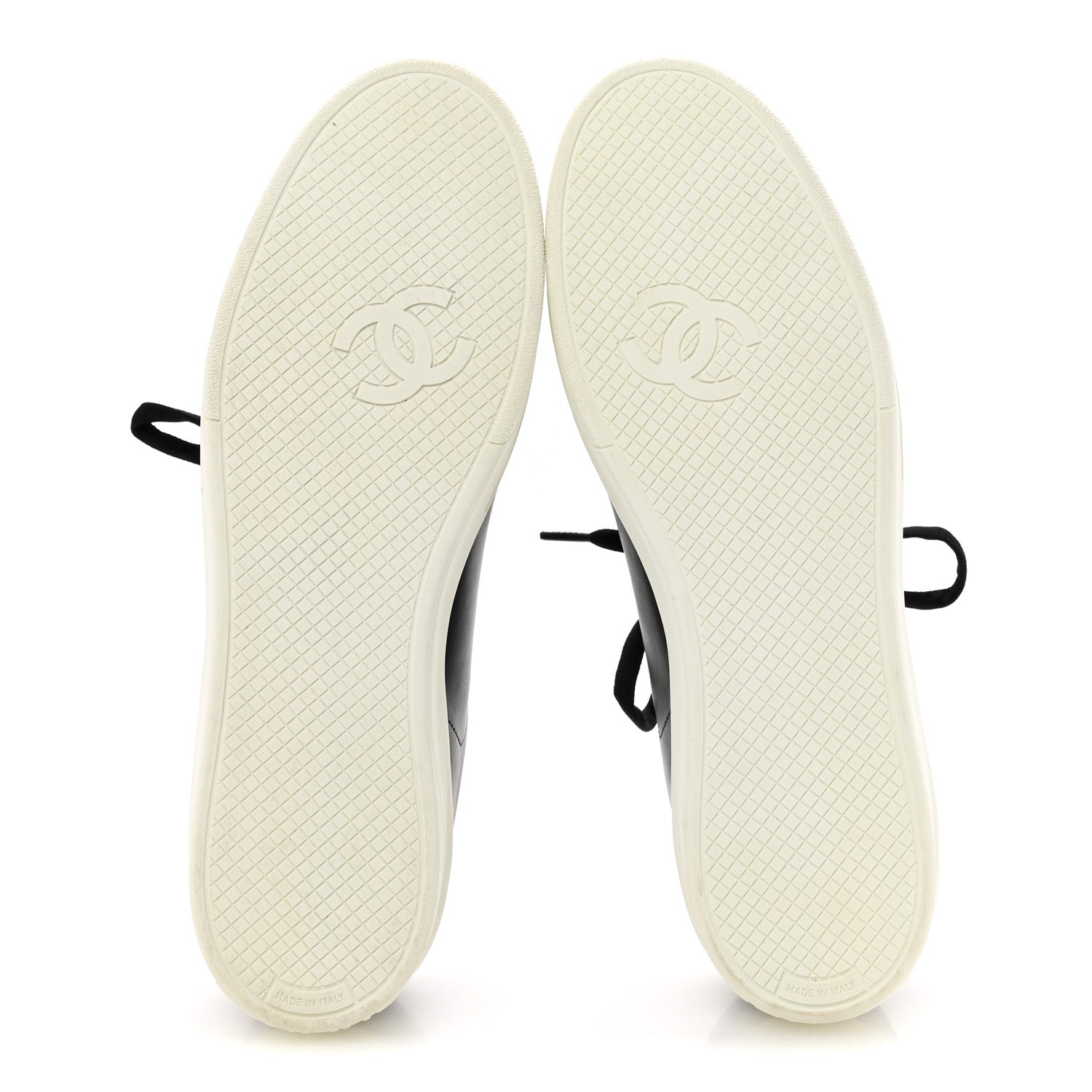 Chanel Calfskin CC Mens Sneakers 44 Black 6 of 9
