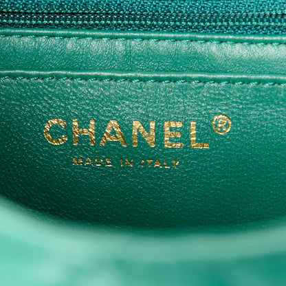 Chanel Lambskin Quilted Mini Square Flap Green 6 of 13