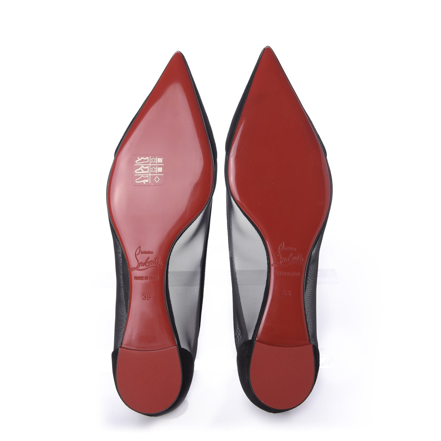 Christian Louboutin Veau Velours Rete Galativi Flats 39 Black 6 of 10