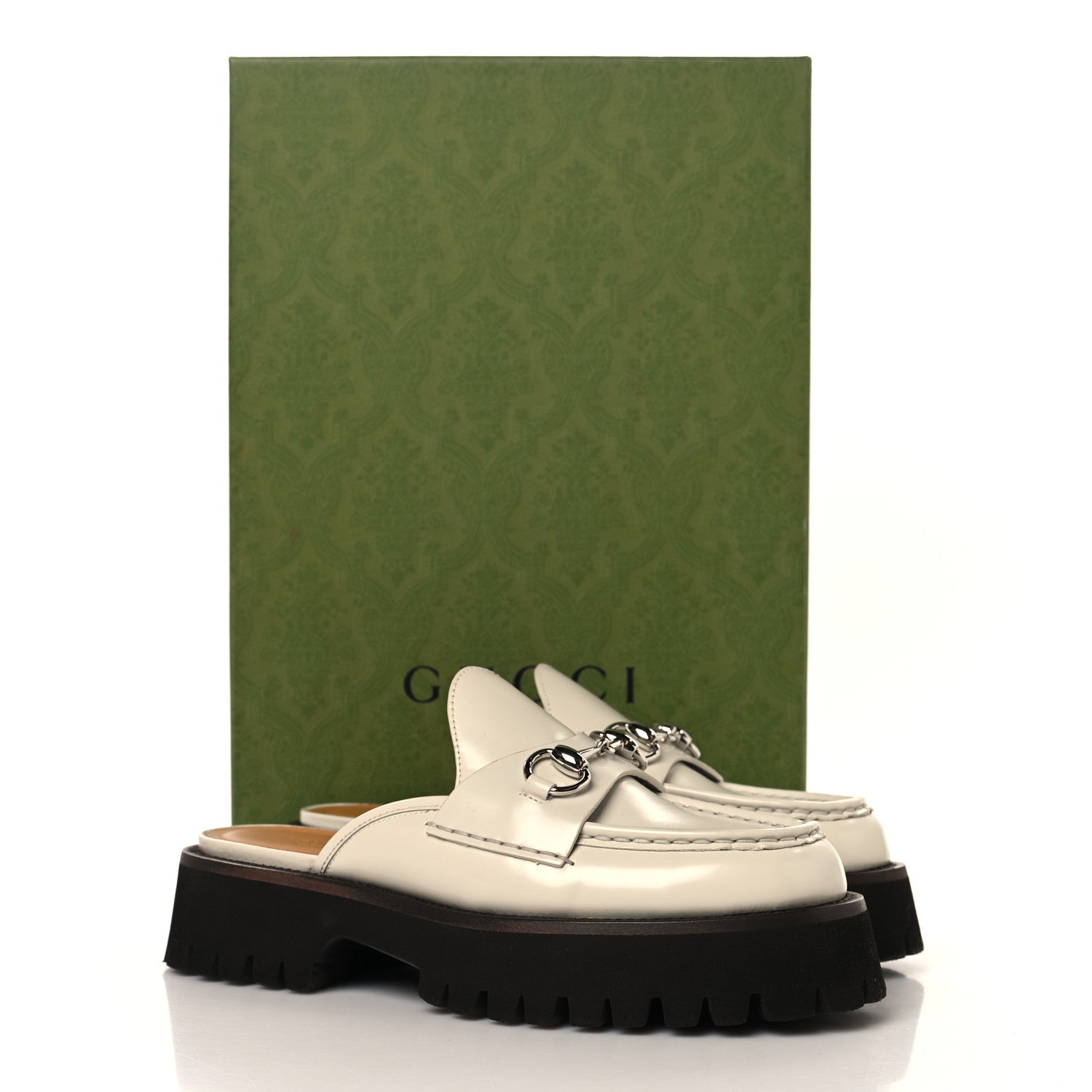 Gucci Cordovan Lux Horsebit Platform Mules 37 Mystic White 10 of 10
