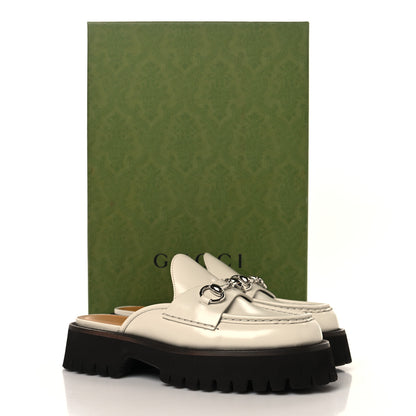 Gucci Cordovan Lux Horsebit Platform Mules 37 Mystic White 10 of 10