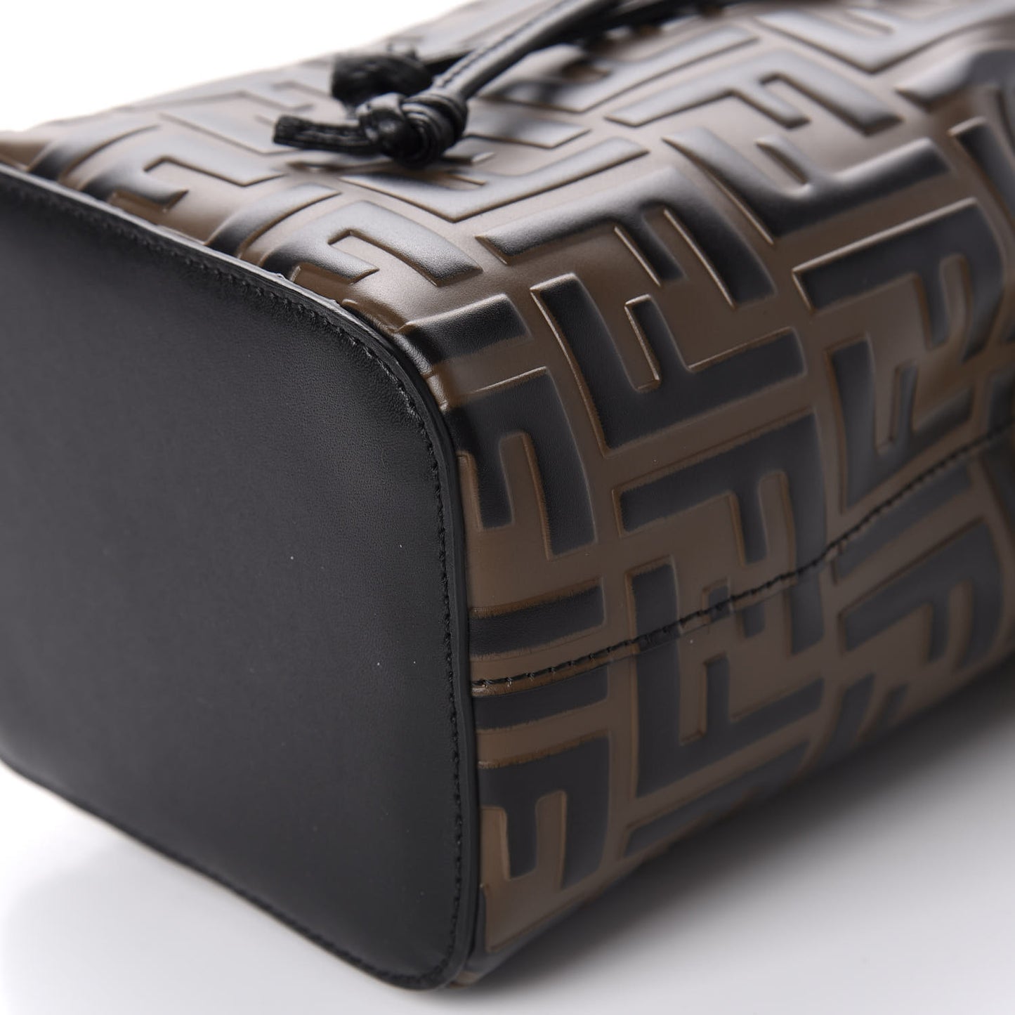 Vitello Liberty F is Fendi Bi-Color FF 1974 Embossed Mini Mon Tresor Bucket Bag Maya Black