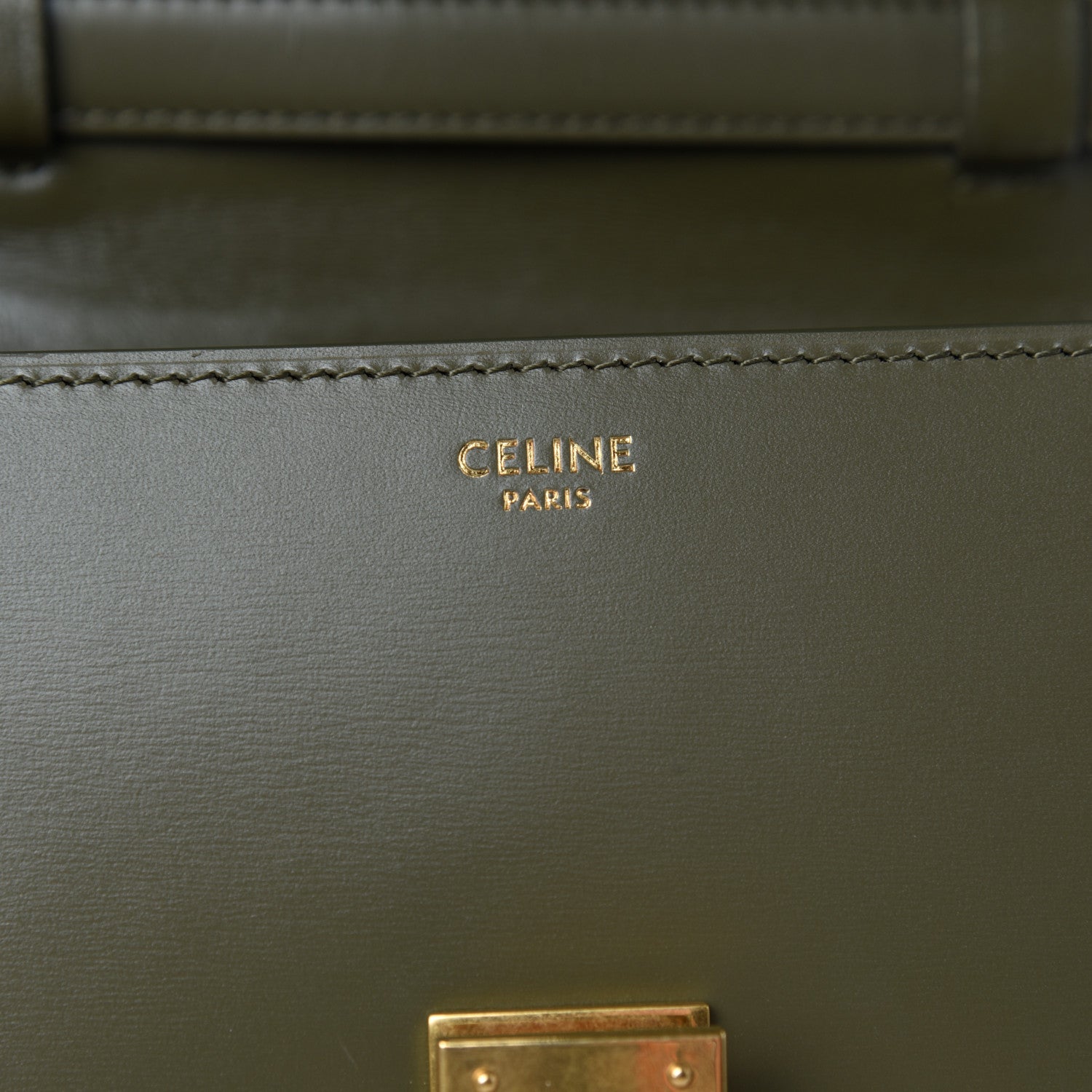 Celine Box Calfskin Small Classic Box Flap Bag Army Green 7 of 10