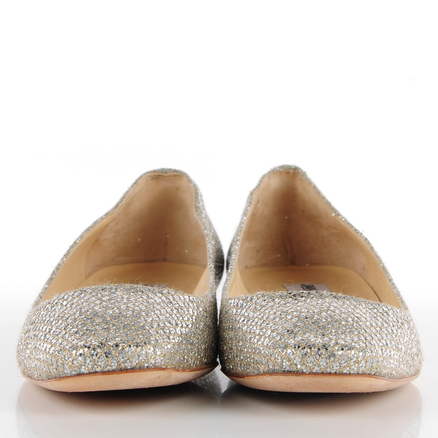 Jimmy Choo Finlay Ballet Flats 37 Silver 2 of 7