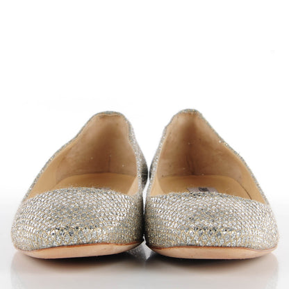 Jimmy Choo Finlay Ballet Flats 37 Silver 2 of 7