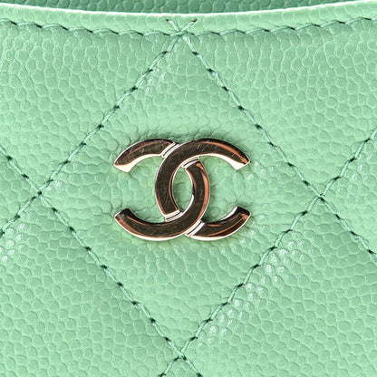 Chanel Caviar Quilted Card Holder Green 2 of 10