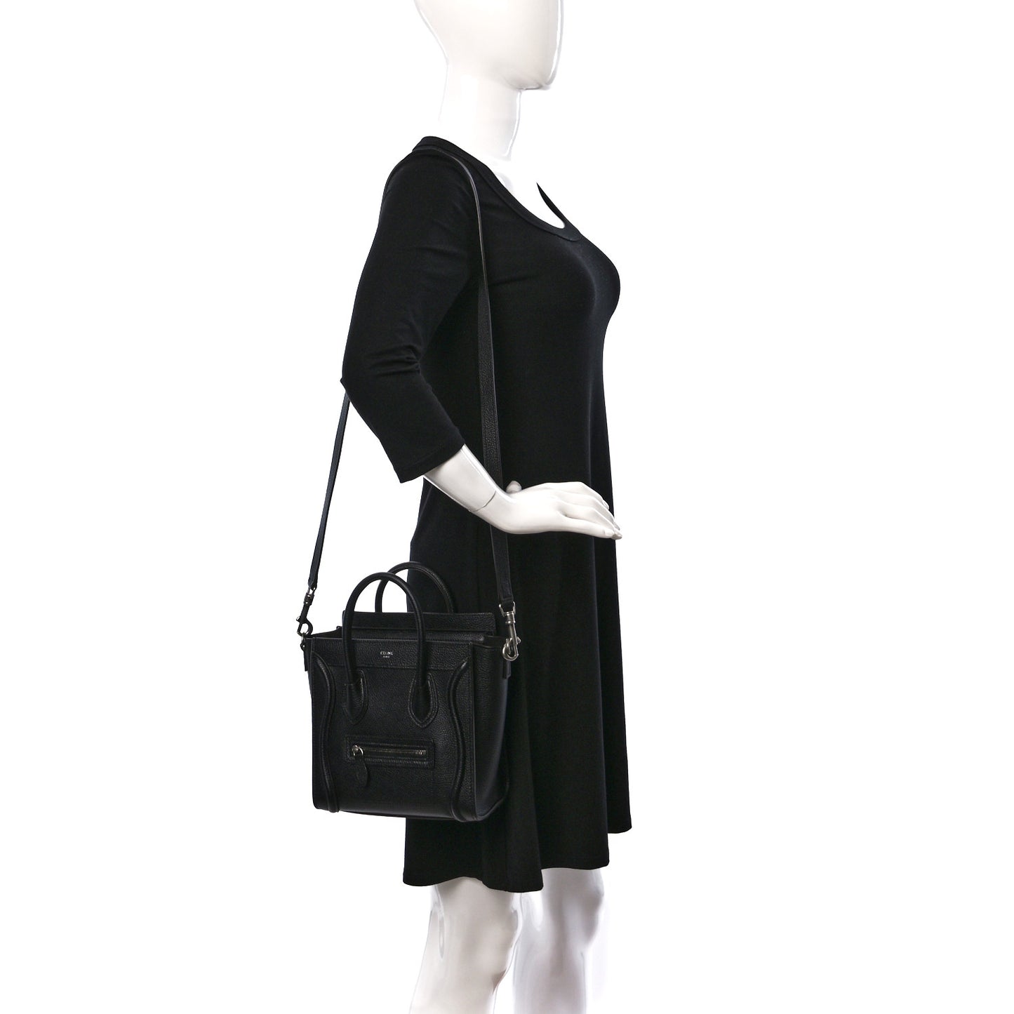 Drummed Calfskin Nano Luggage Black