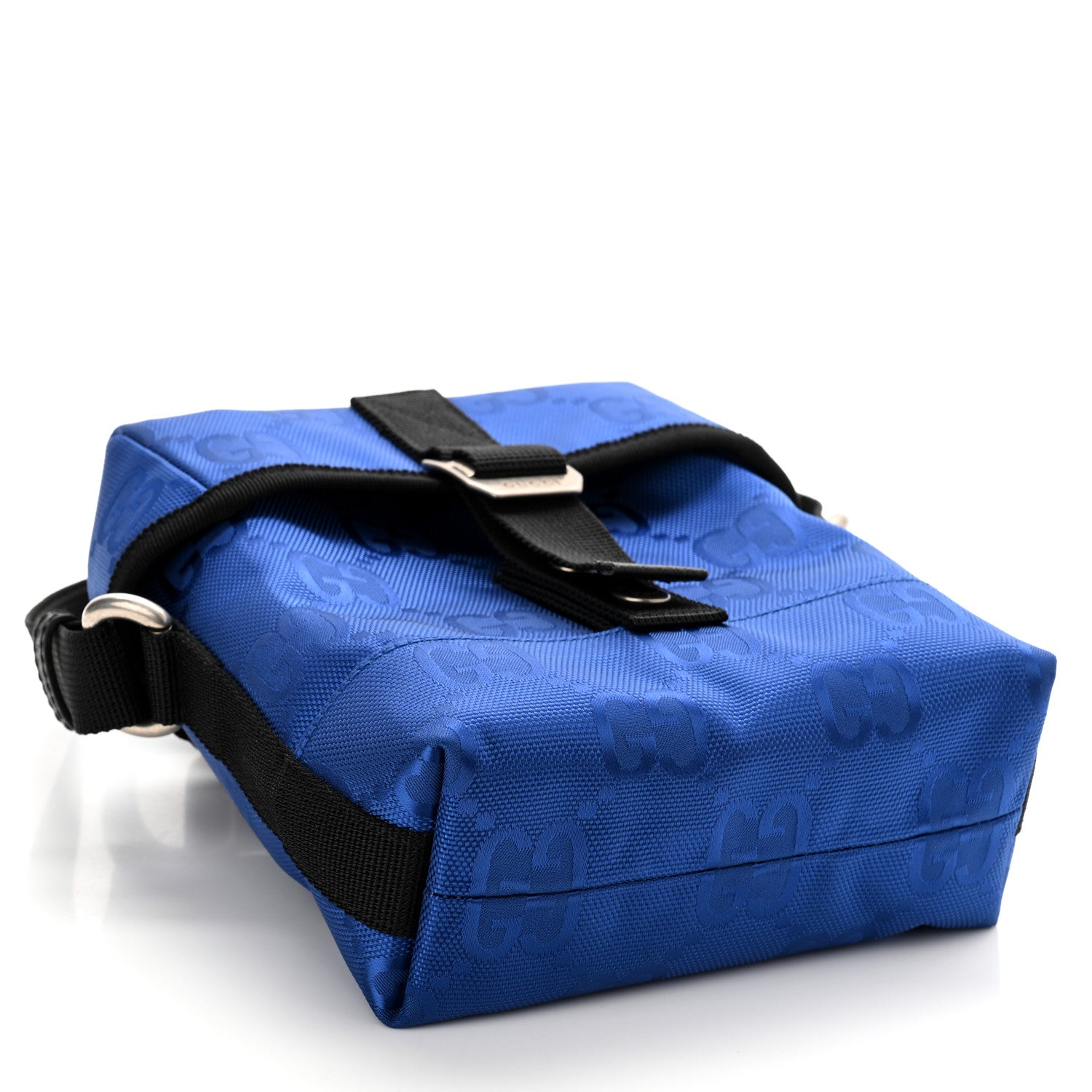 Gucci Econyl Nylon Monogram Off The Grid Messenger Bag Orient Blue Black 4 of 10