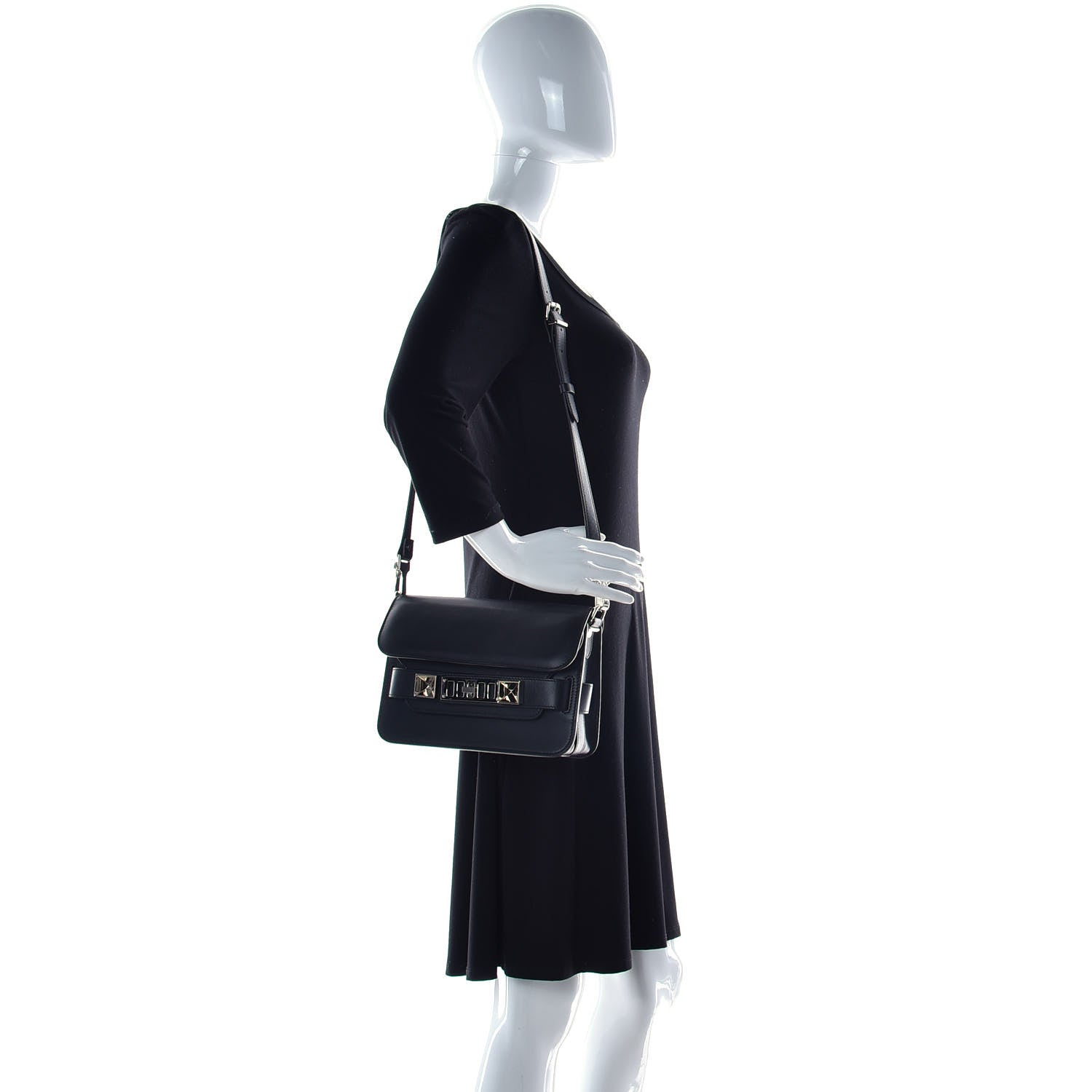 Proenza Schouler Smooth Calfskin Mini PS11 Classic Shoulder Bag Black 2 of 16