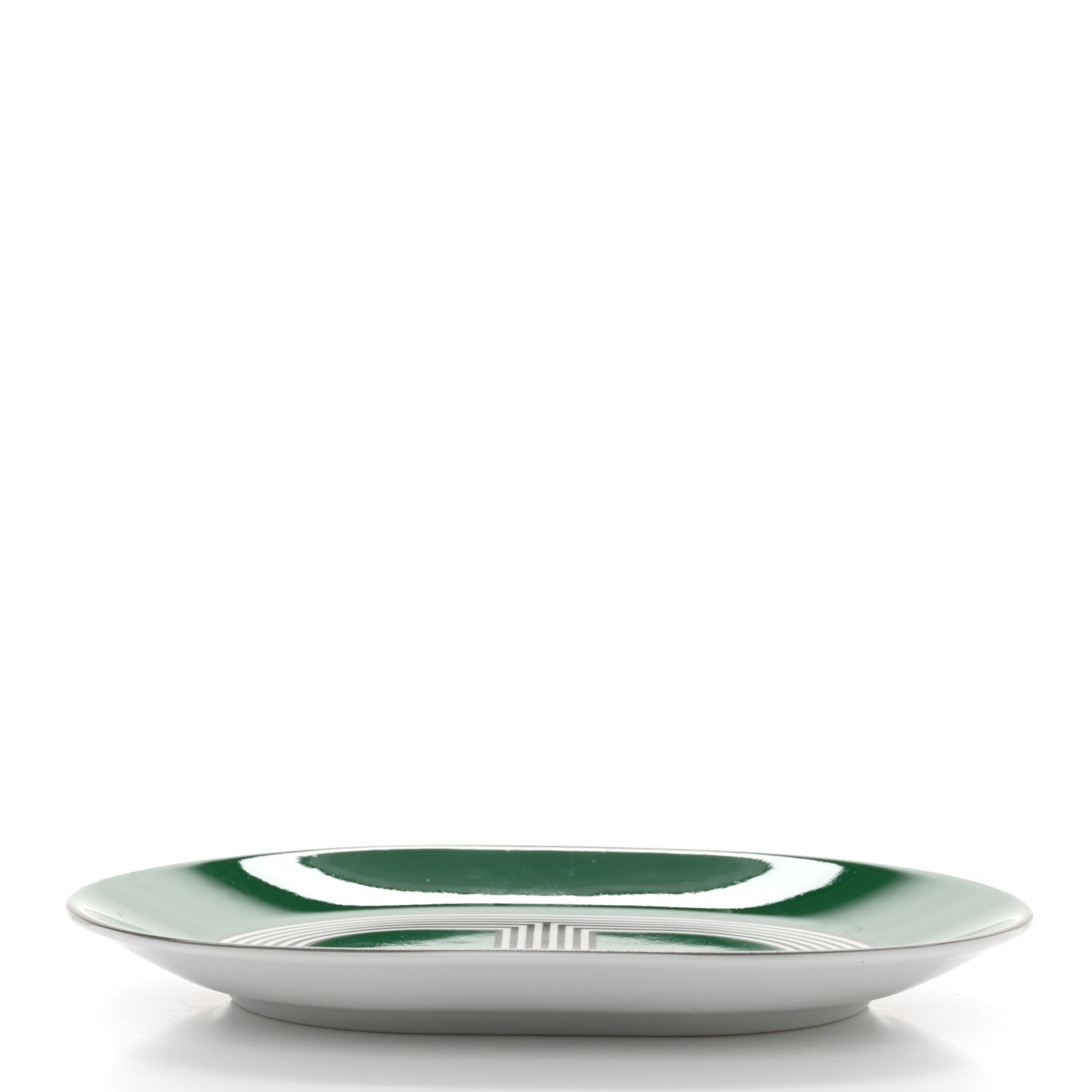 Hermes Porcelain Rallye 24 Mini Oval Plate Vert 3 of 5