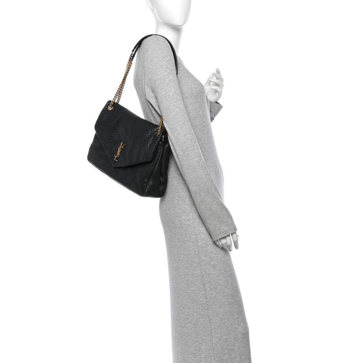 Saint Laurent Grained Lambskin Large Calypso Black 2 of 11