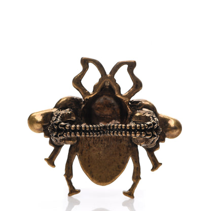 Gucci Metal Crystal Pearl Bee Multifinger Ring Aged Gold 2 of 4