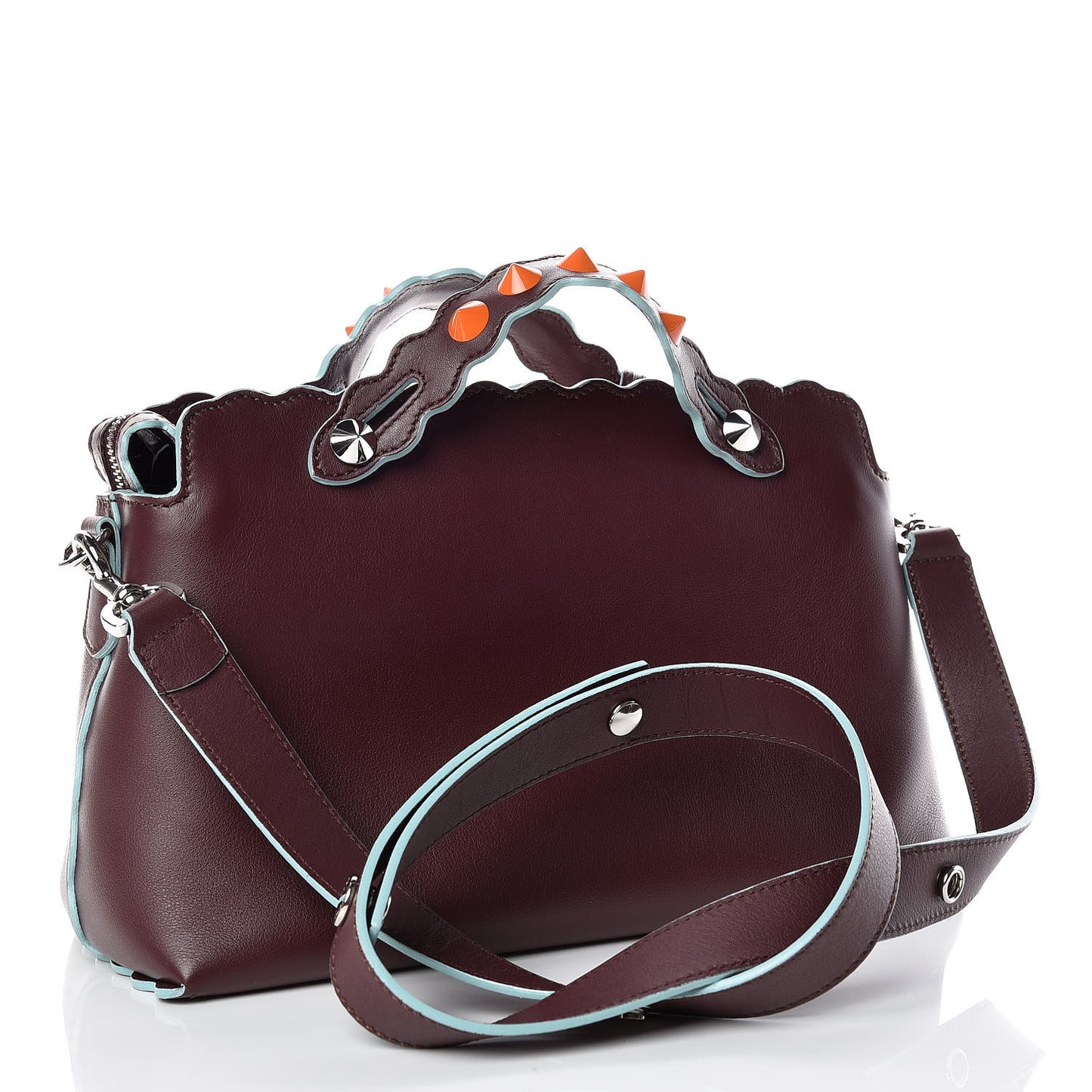 Vitello Dolce Scalloped Studded Medium By The Way Boston Bag Bordeaux