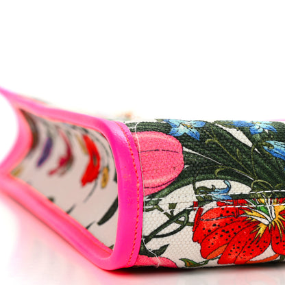 Gucci Canvas Flora Large Rajah Chain Tote White Multicolor Fuxia Fluo 11 of 12
