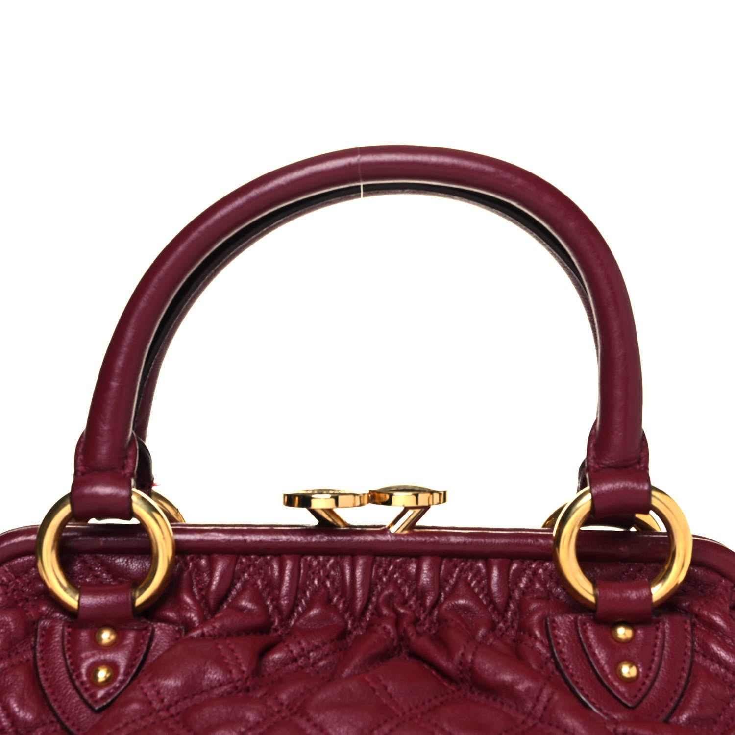 Marc Jacobs Calfskin Quilted Leather Stam Bag Red 10 of 10