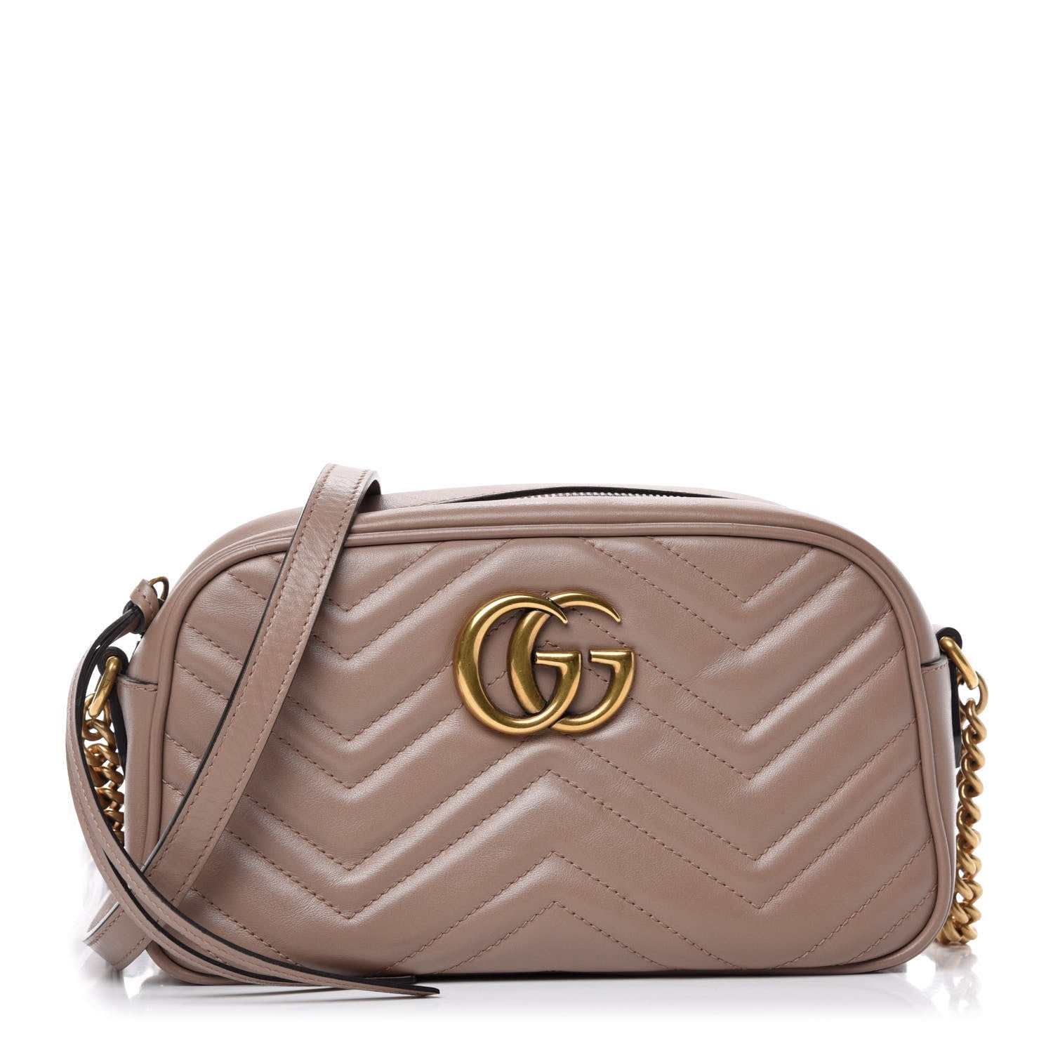 Gucci Calfskin Matelasse Small GG Marmont Chain Shoulder Bag Porcelain Rose 1 of 11