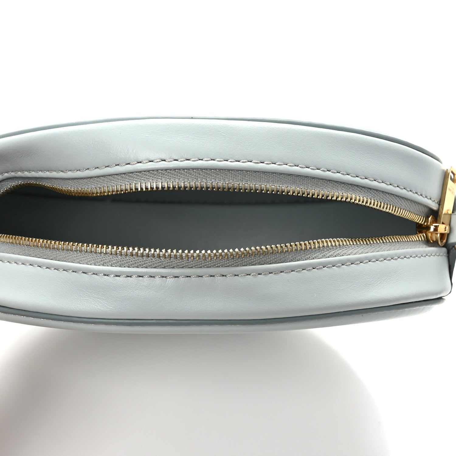 Celine Smooth Calfskin Cuir Small Triomphe Oval Crossbody Purse Soft Blue 5 of 10