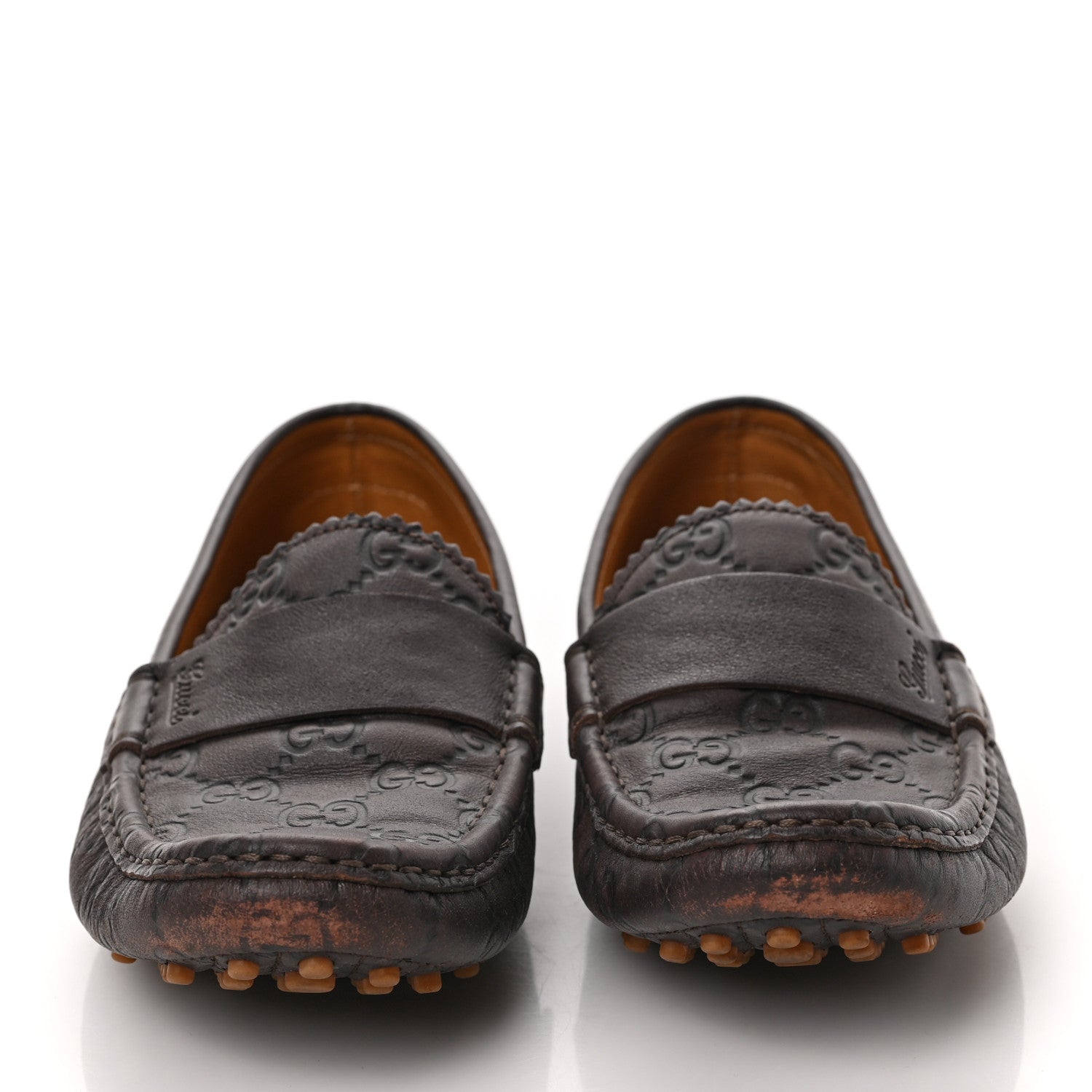 Gucci Soft Guccissima Womens Driver Loafers 36.5 Chocolate 2 of 10