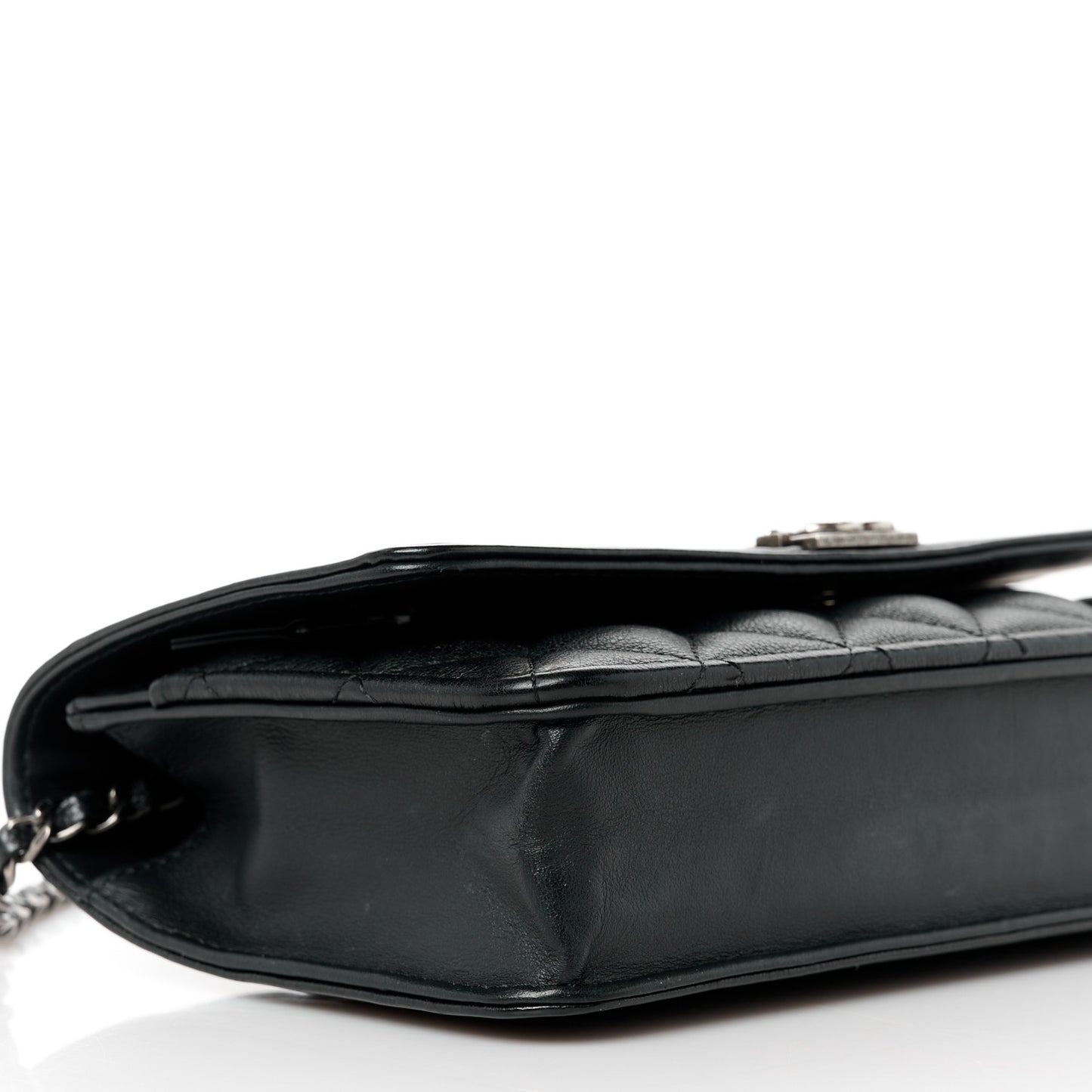 Calfskin Quilted Boy Wallet On Chain WOC Black