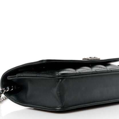 Chanel Calfskin Quilted Boy Wallet On Chain WOC Black 10 of 12