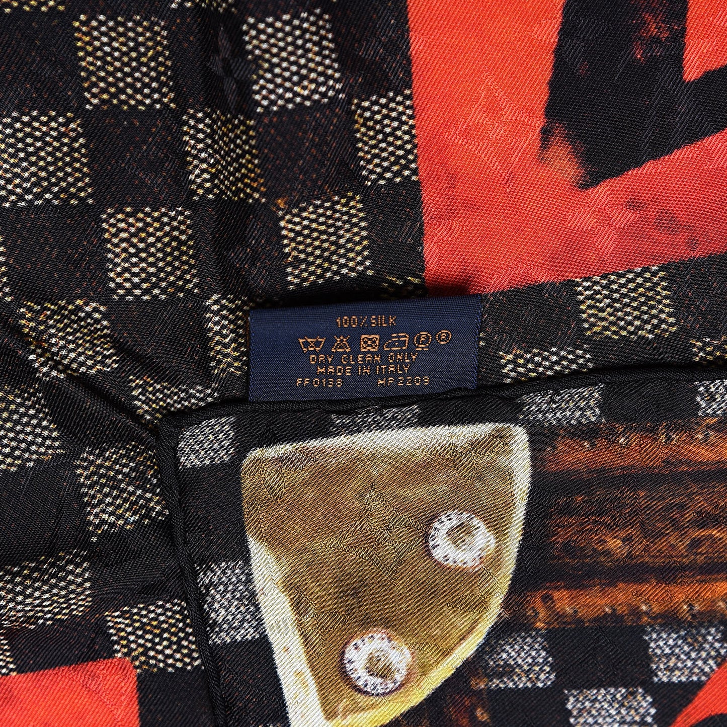 Silk Damier Ebene Time Trunk Square Scarf