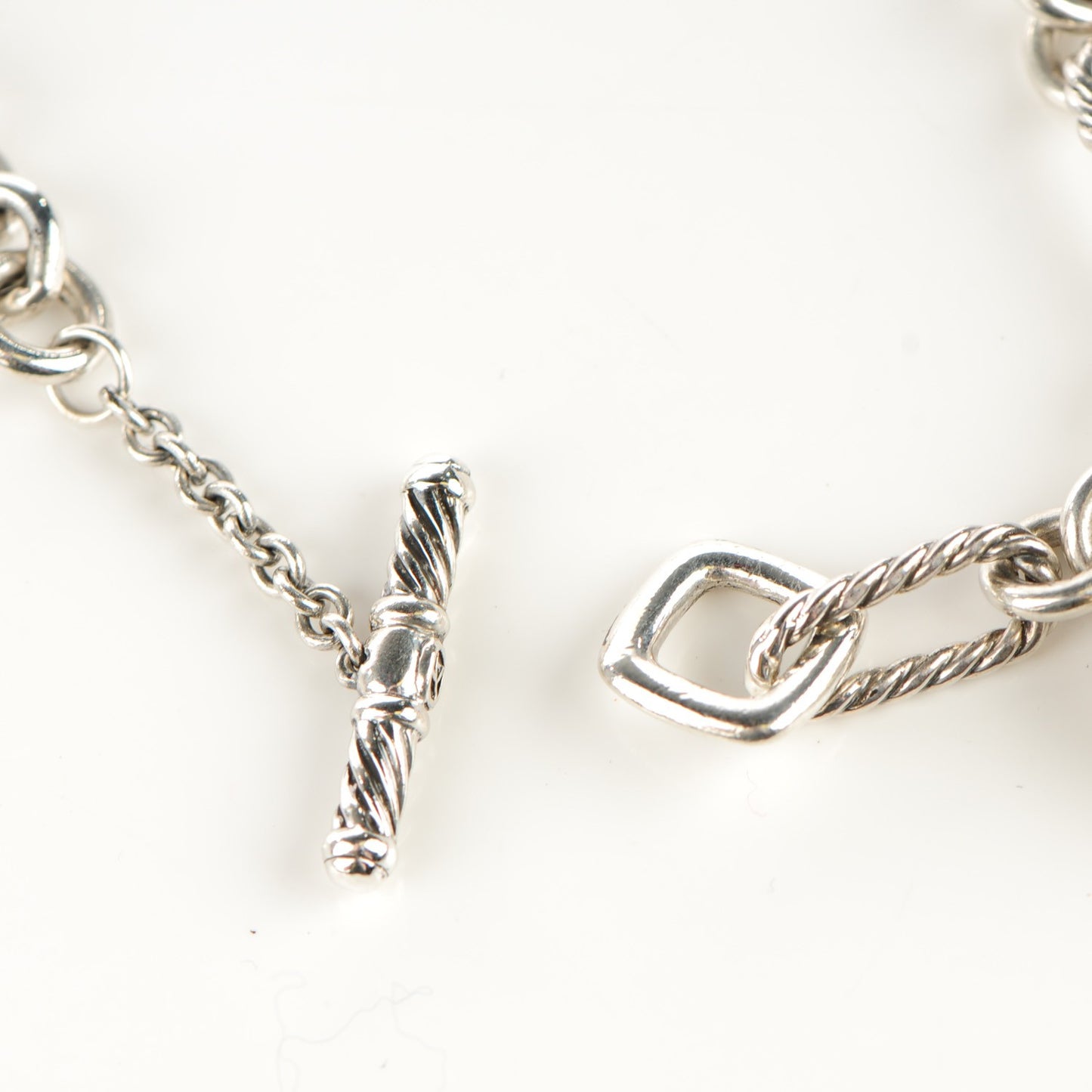 Sterling Silver 18K Yellow Gold Cable Heart Figaro Necklace