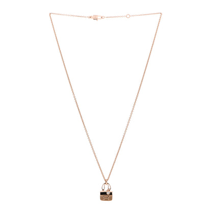Hermes 18K Rose Gold Diamond Constance Amulettes Charm Pendant Necklace 3 of 6