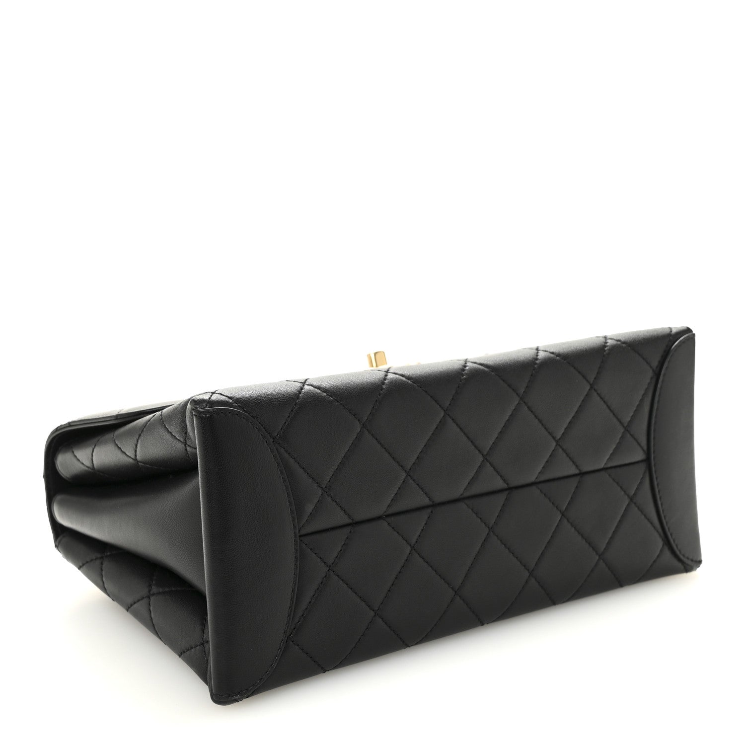 Chanel Lambskin Quilted Large Trendy Spirit Top Handle Bag Black 4 of 12