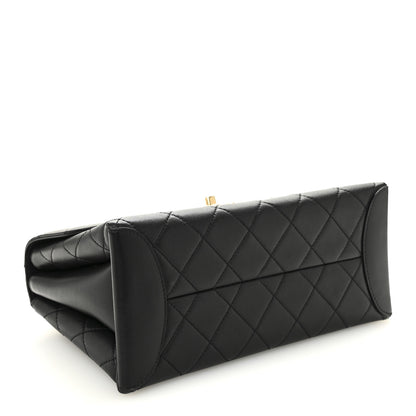 Chanel Lambskin Quilted Large Trendy Spirit Top Handle Bag Black 4 of 12