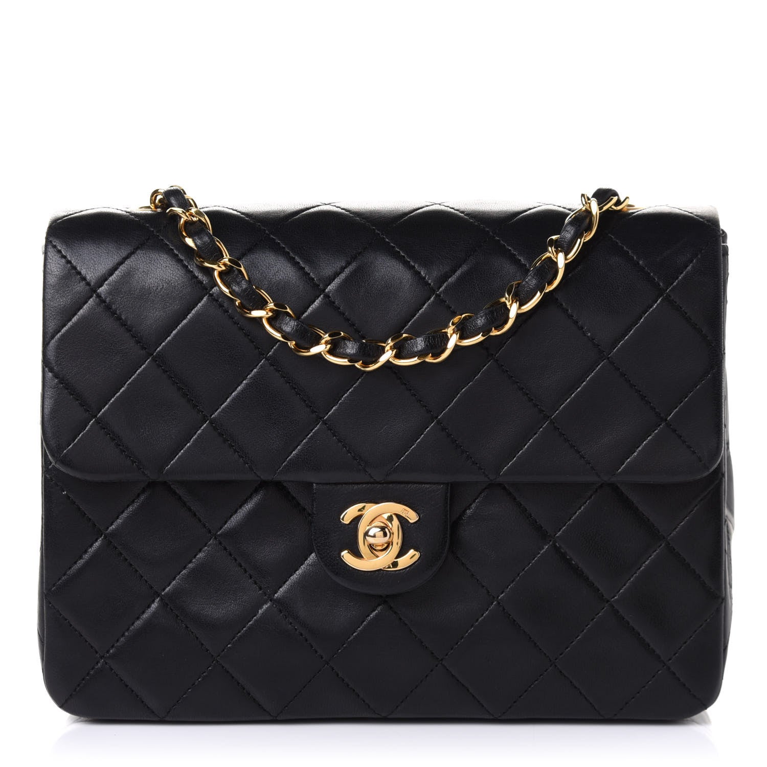 Chanel Lambskin Quilted Mini Square Flap Bag Black 1 of 11
