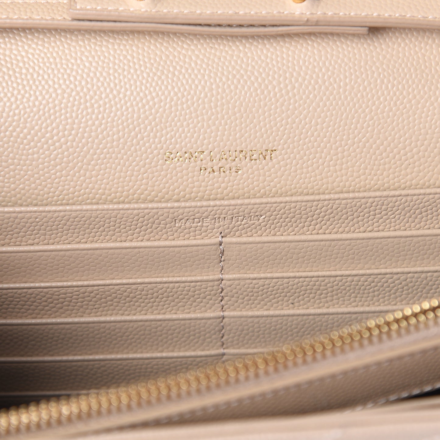 Grain De Poudre Matelasse Chevron Monogram Chain Wallet Nude Powder