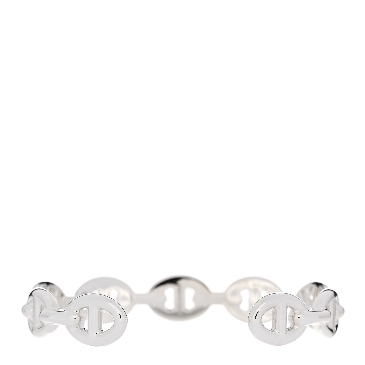 Sterling Silver MM Chaine d'Ancre Enchainee Cuff Bracelet SH