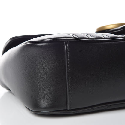 Gucci Calfskin Matelasse Small GG Marmont Shoulder Bag Black 8 of 13