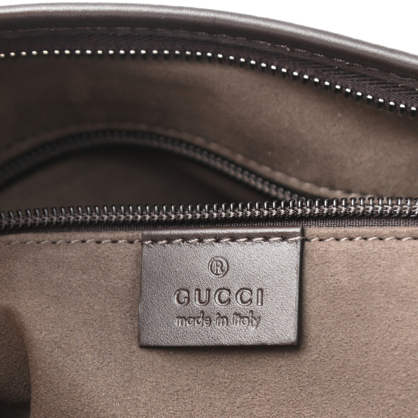 GG Supreme Monogram Small Zippered Tote Dark Brown