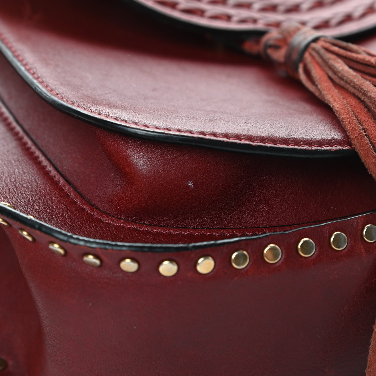 Chloe Calfskin Braided Small Hudson Shoulder Bag Sienna Red 16 of 20