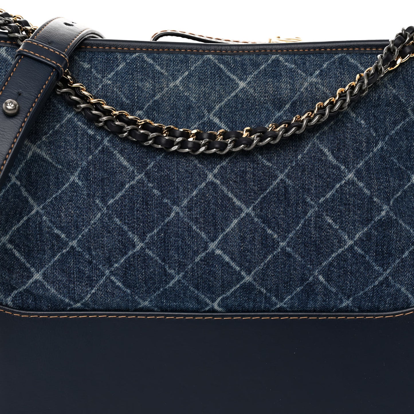 Denim Calfskin Medium Gabrielle Hobo Blue
