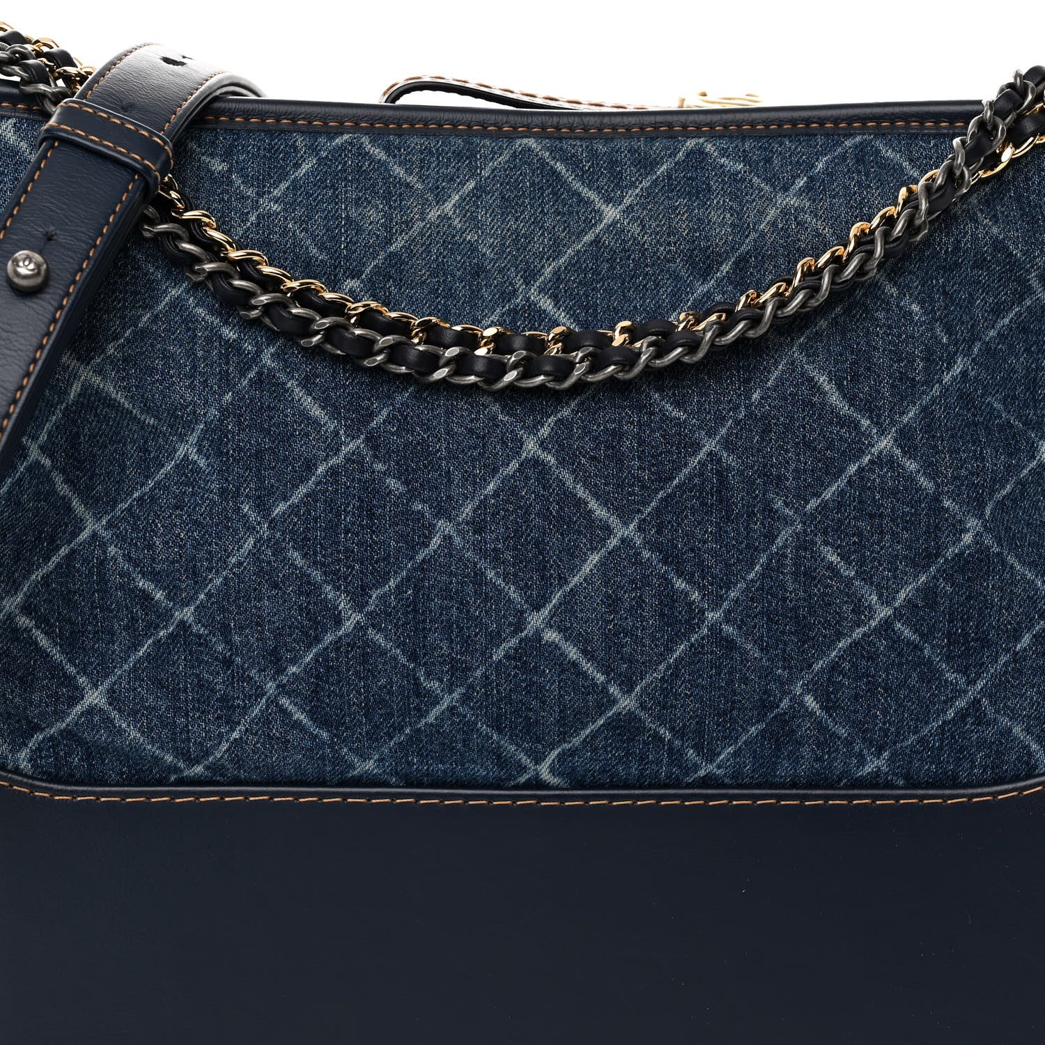 Chanel Denim Calfskin Medium Gabrielle Hobo Blue 8 of 10