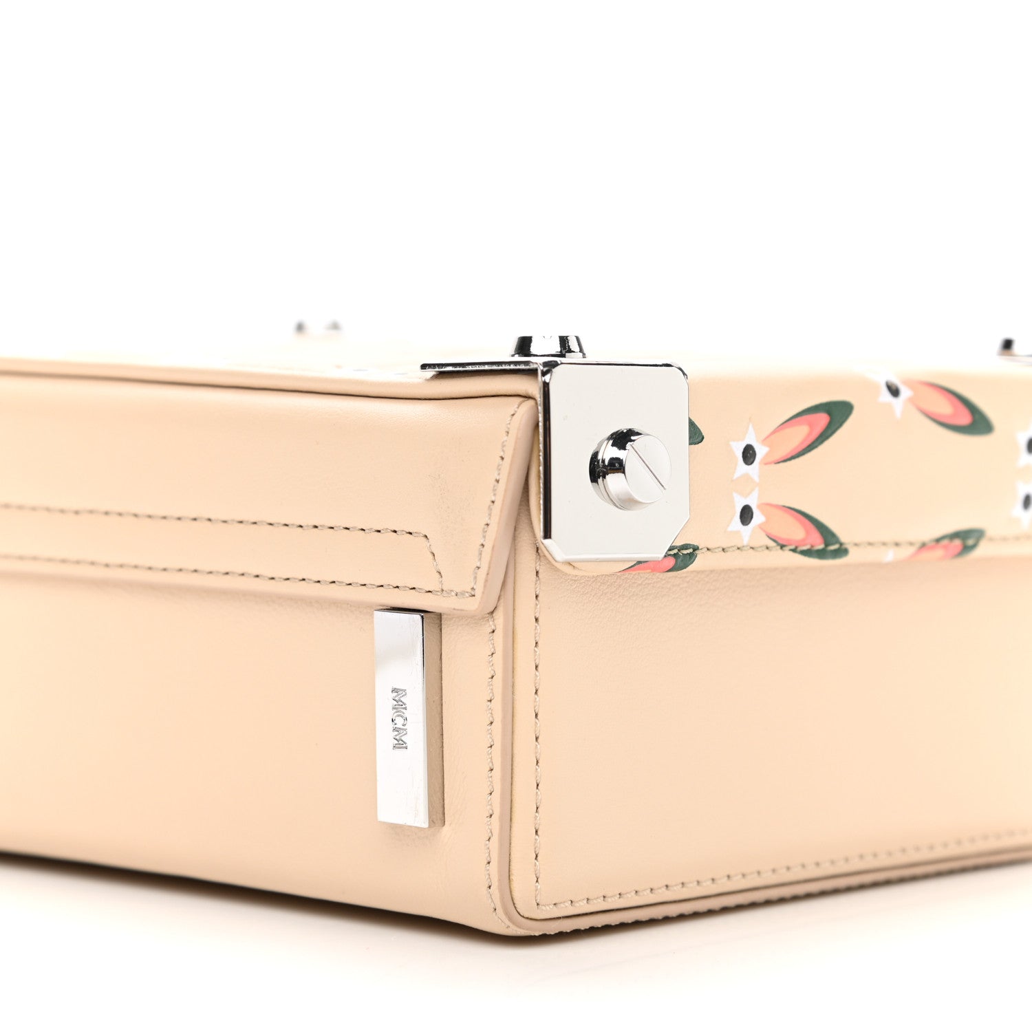 MCM Lambskin Star Eyed Bunny Small Berlin Crossbody Natural 10 of 11