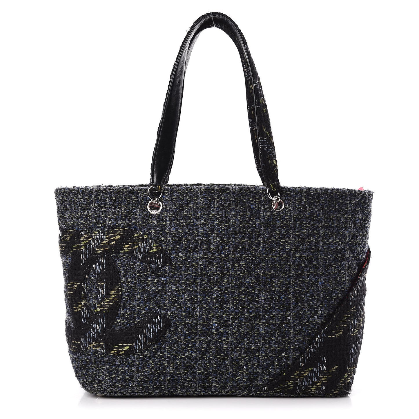 Tweed Quilted Large Cambon Tote Blue