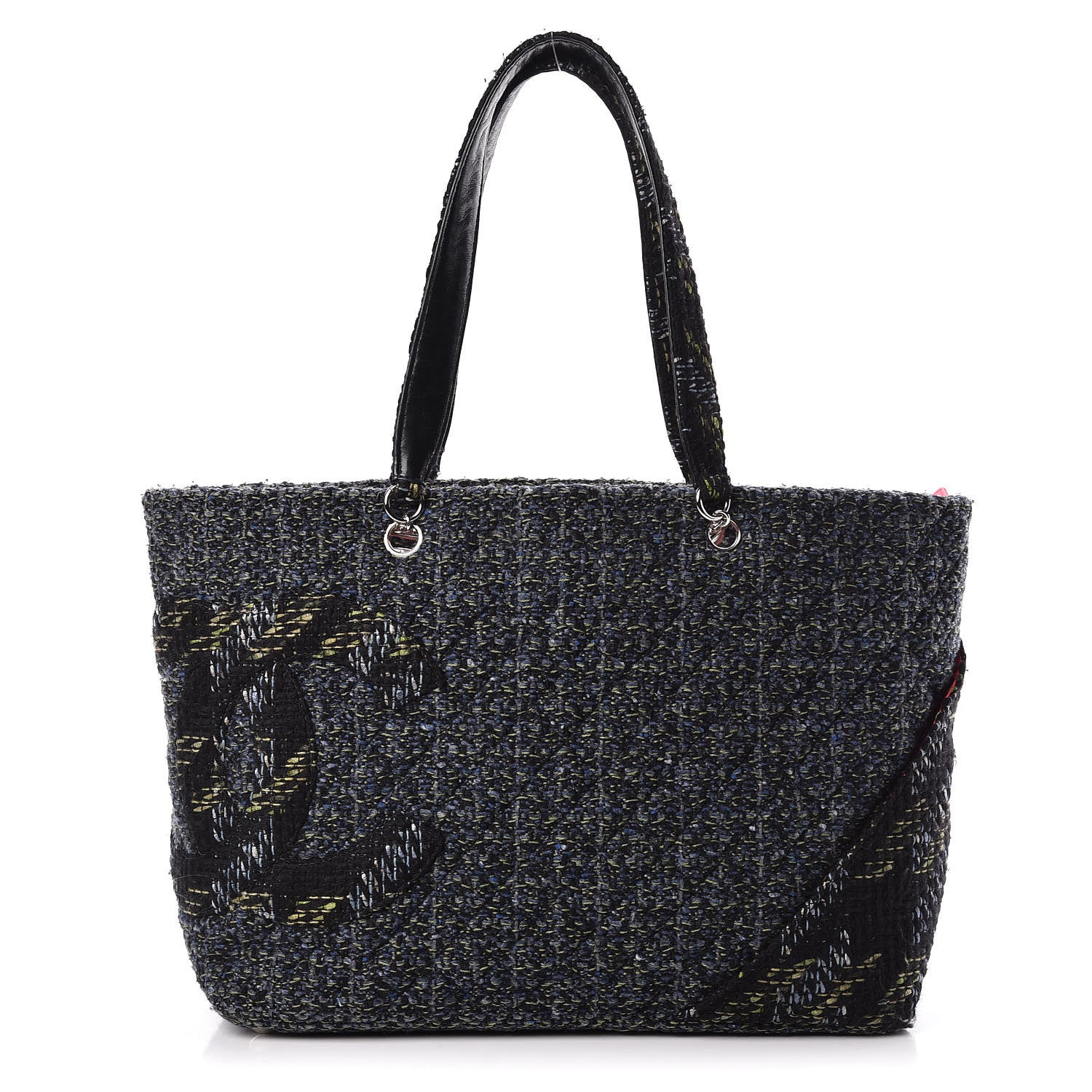 Chanel Tweed Quilted Large Cambon Tote Blue 1 of 11