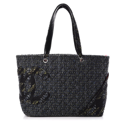 Chanel Tweed Quilted Large Cambon Tote Blue 1 of 11