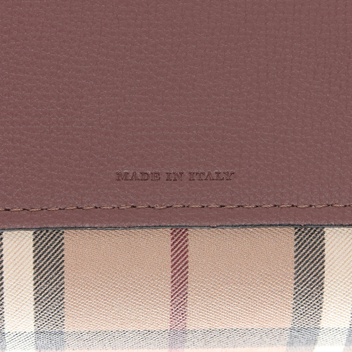 Grainy Calfskin Haymarket Check Medium Reversible Tote Dusty Pink