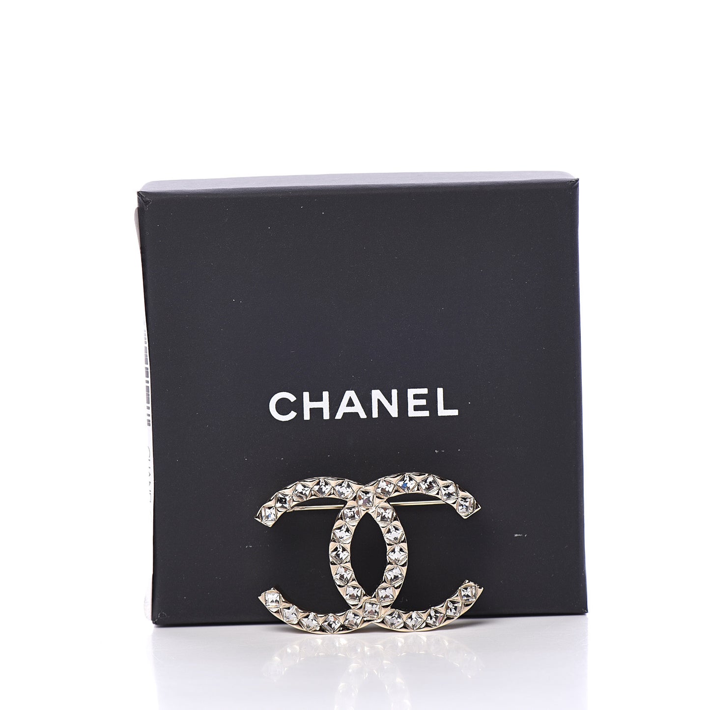 Crystal Large CC Brooch Gold